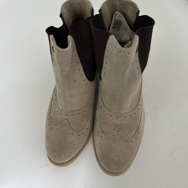 Beige Suede Chelsea Boots