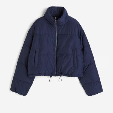 Marineblaue Pufferjacke
