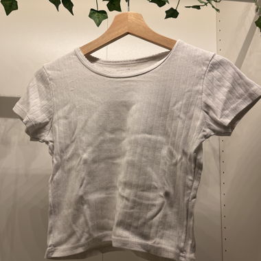White ribbed kids top
