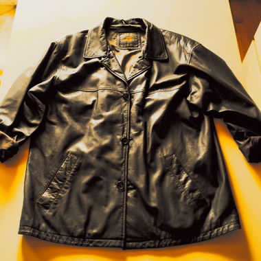 Oversized Vintage-Lederjacke