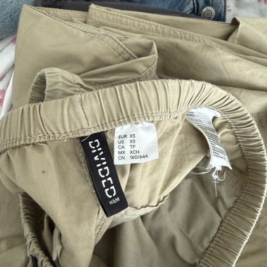 Pantaloni parachute beige
