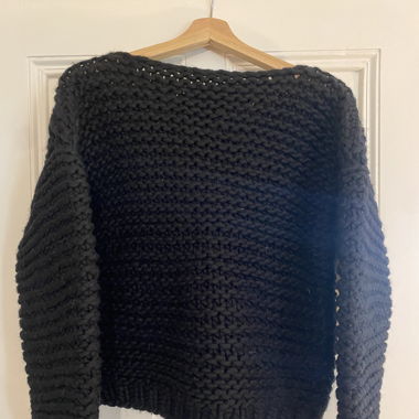 Pull laine d’alpaga 100% fait main - Noir