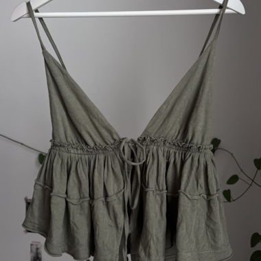 flowy olive green top