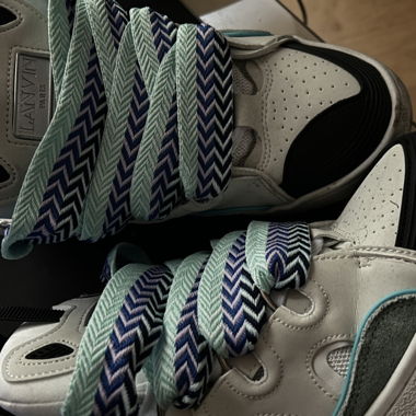 Lanvin High-Top Sneakers white/turquoise