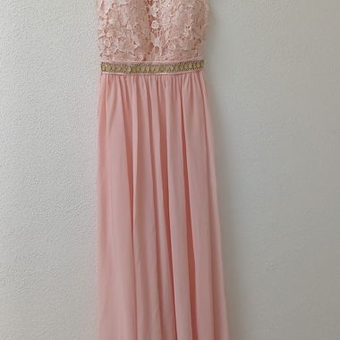 Pink lace long dress