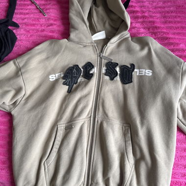 Felpa con zip Peso beige