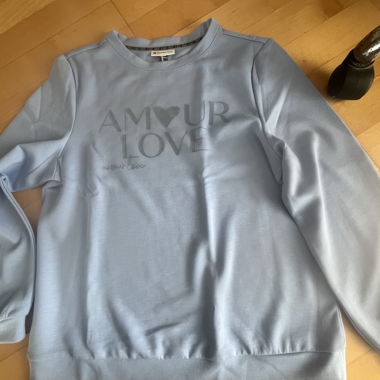 Sweater Street One "Amour Love" bleu clair