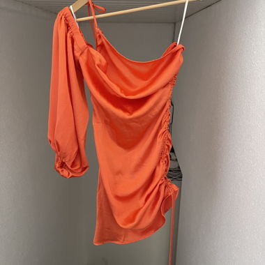 Asymmetrical Orange Dress