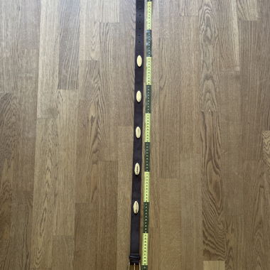 Black Leather Belt with Decorative Buckles
