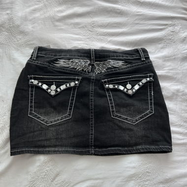 Schwarzer Jeansrock