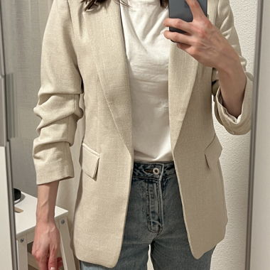 Blazer beige testurizzato