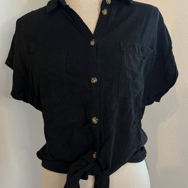 Schwarze Bluse von PIECES, Grösse XS