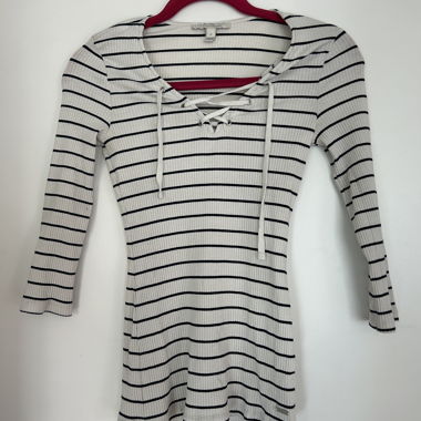 T-shirt long à manches longues rayé