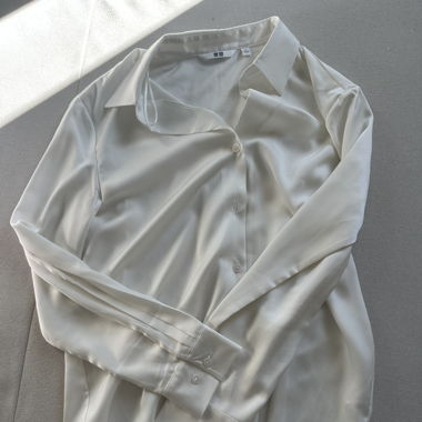 Satin Shirt / Blouse Ecru