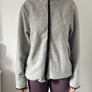 Fleecejacke grau mit Reissverschluss