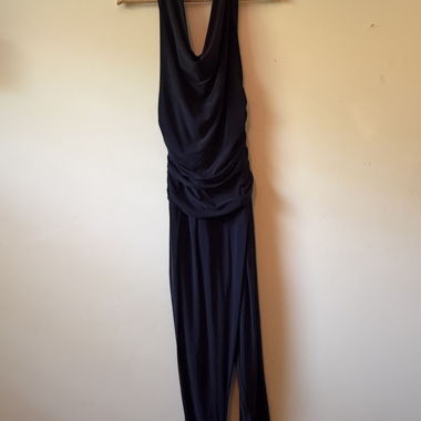 Drapierter Navy Jumpsuit