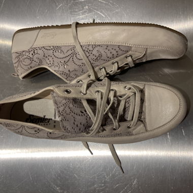 Sneakers stringate in pelle beige Semler