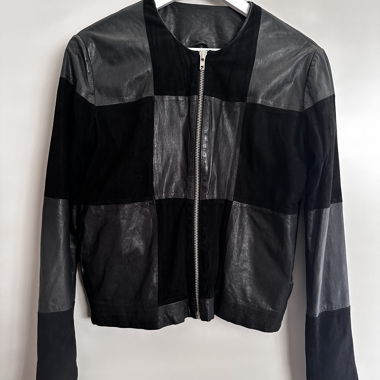 Veste en cuir / veste en cuir patchwork taille 38