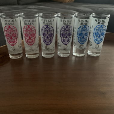 6 Riviera Maya shot glasses