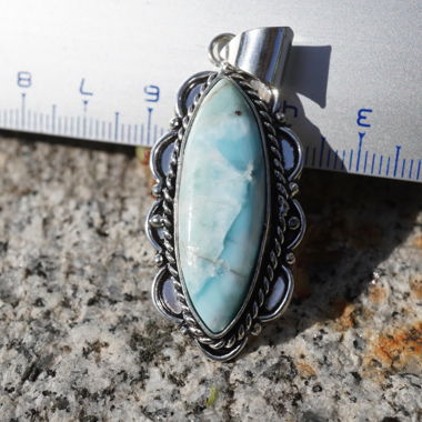 Larimar Anhänger Retro  Gefasst 45mm x 35mm  