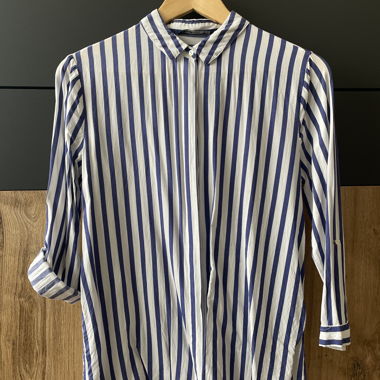 Blue and White Striped Shirt