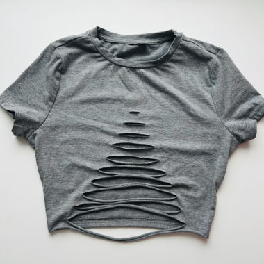T-shirt grigio XS con cutout