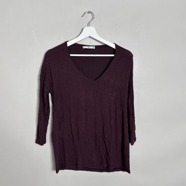 MNG Burgundy V-Neck Top