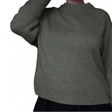 green wool sweater
