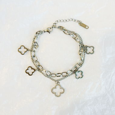 Armband mit Zirkon silber Edelstahl