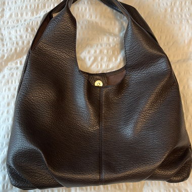 Brown faux leather bag