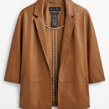 Giacca in pelle Massimo Dutti cammello taglia S