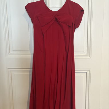 Red dress with large front bow, brand Aspesi