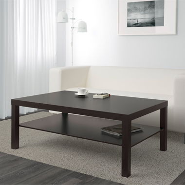 Black coffee table with shelf