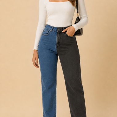 Zweifarbige Jeans von H&M Divided