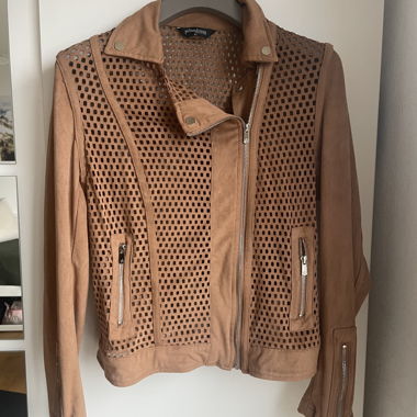 Giacca in pelle scamosciata