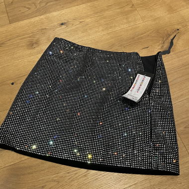 Gonna mini con paillettes nera