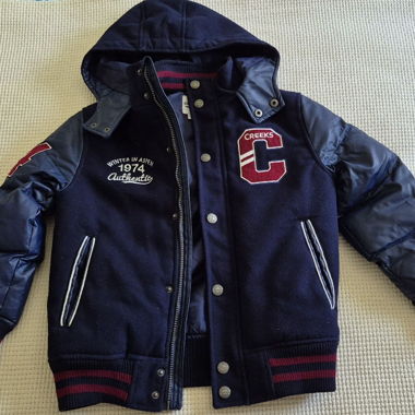 Giacca bambino CREEKS blu navy con cappuccio, tg. 10 a