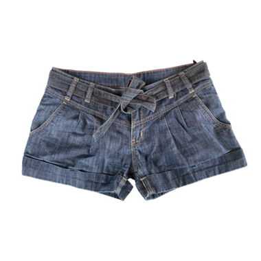 Short en jean avec ceinture pour dames