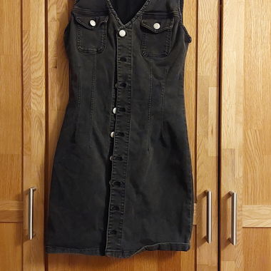 Schwarzes Denim Kleid