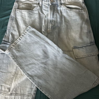 Bershka Denim Cargo Pants