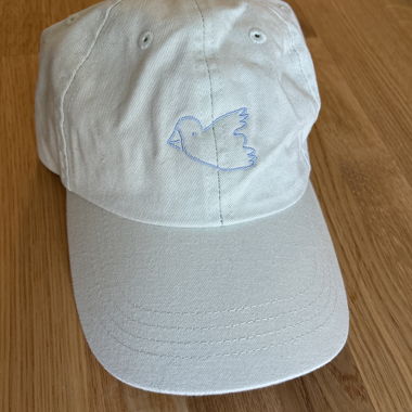 cappellino carino turchese con uccellini