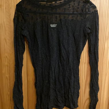Blue-grey marl sweater & transparencies