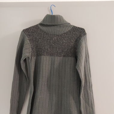 Pull col roulé gris pr femme taille L