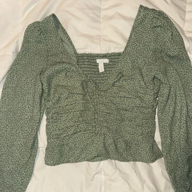 Green Floral Blouse