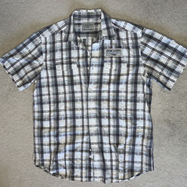 Chemise à manches courtes à carreaux boutonnée