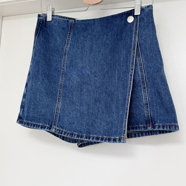 Gonna-pantaloncino in denim blu