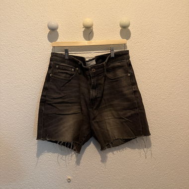 Zara Black distressed denim shorts