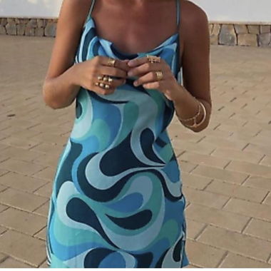 Blue mini dress