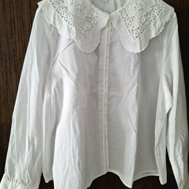 Blouse blanche en dentelle Monoprix Femme