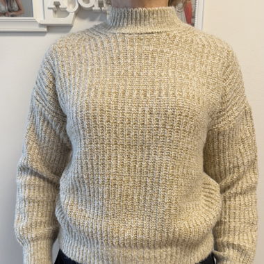 Pull col montant, beige, taille S